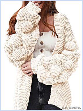 Oversized Chunky Knit Open Front Cardigan Long Sleeve Loose Fit Sweater Coat